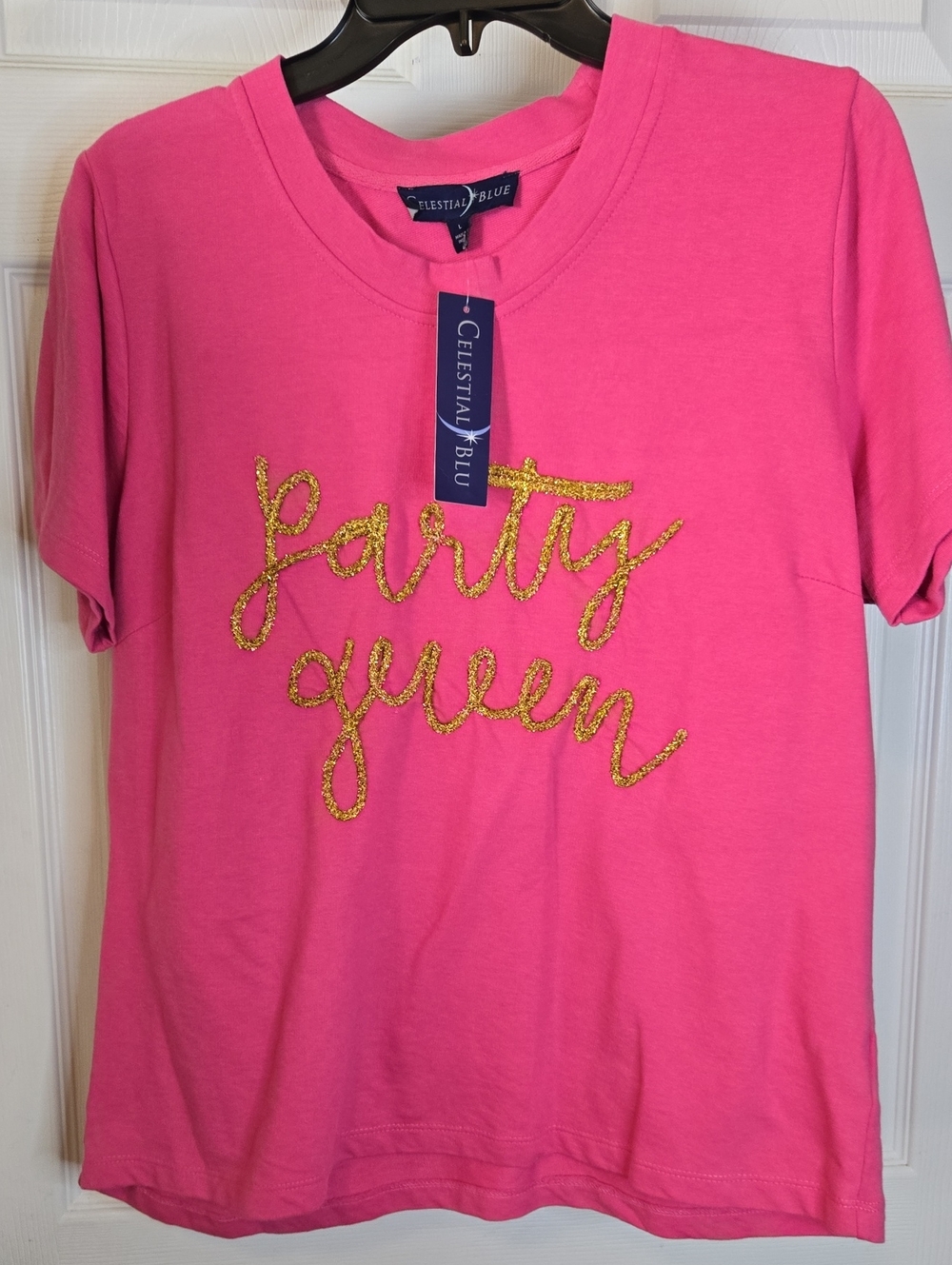 Pink "Party Queen" Short Sleeve Graphic Tee